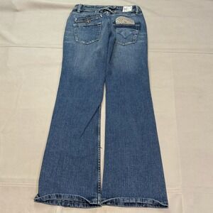 Taverniti So Jean Women Blue Jean Rhinestone 27 Wide Leg Western Baggy Y2K-4835